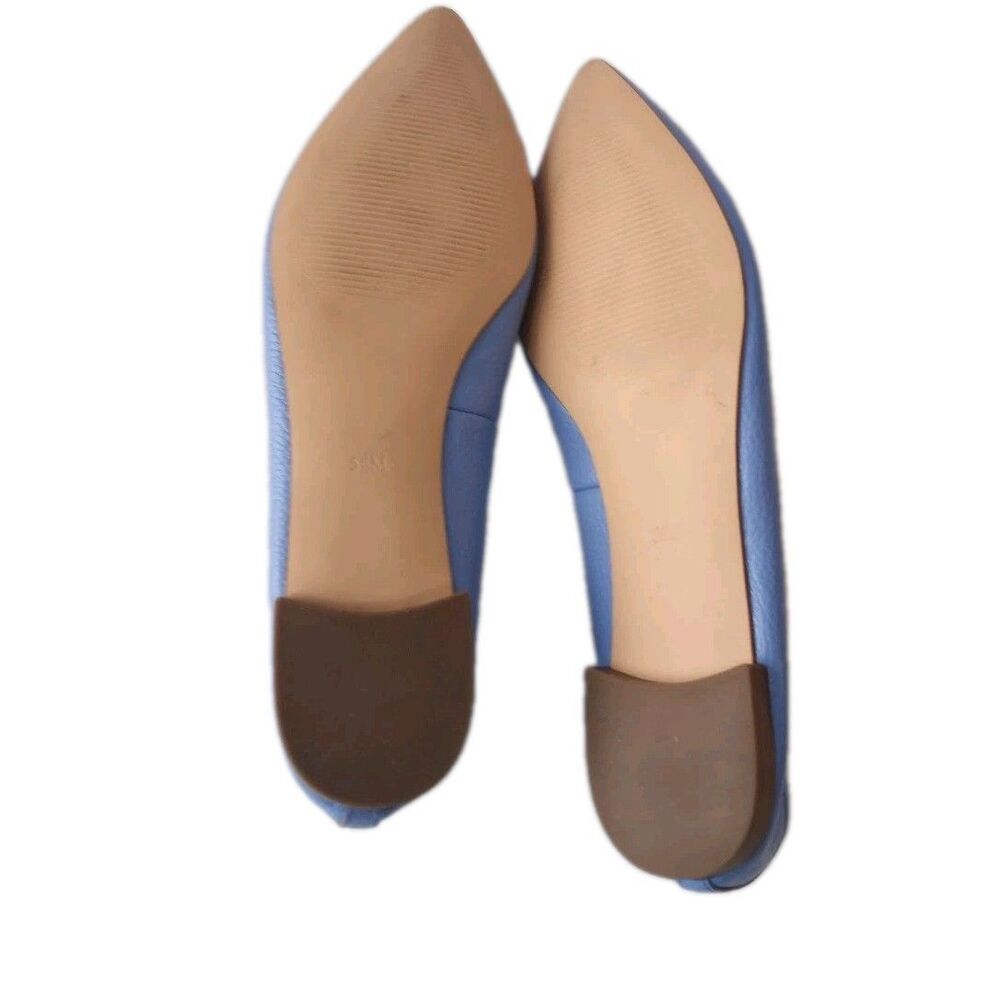 Women's Leather Pointed Toe Ballet Flats Blue Size 5.5M - Picture 9 of 12